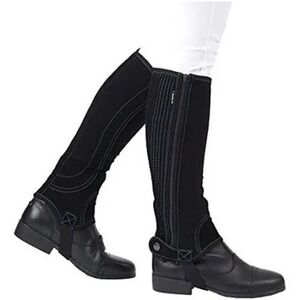 Dublin Horse Riding Half Chaps Women's Size L Black Grey Stirrup Equestrian